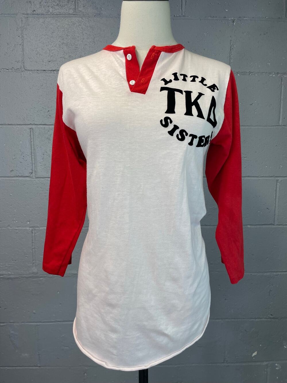Vtg 70s Raglan T-Shirt Single Stitch Sorority Little Sisters Delta Sigma Theta